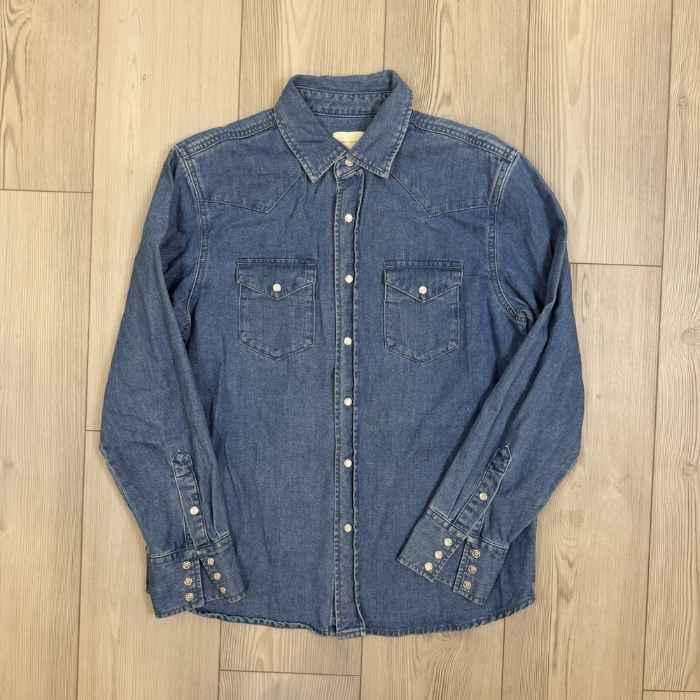 Aimé Leon Dore ALD Denim Western Shirt Size Small Snap Front Medium Wash Color